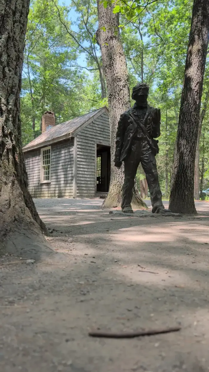 Thoreau statue at Walden Pond (July 2026)