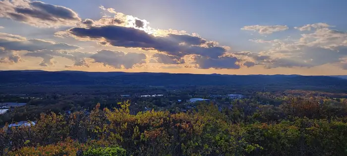 The view from South Sugarloaf Mountain toward Vermont.